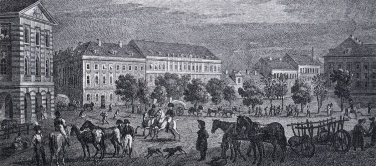Der südliche Teil des Alexanderplatzes um 1806