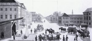 Wollmesse auf dem Alexanderplatz um 1830