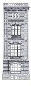 Fassadenaufriß der Bauakademie nach Eduard Gärtner (1832)