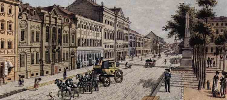 1800 - Leipziger Straße und Dönhoffplatz mit Spittelkolonnaden (Banner)
