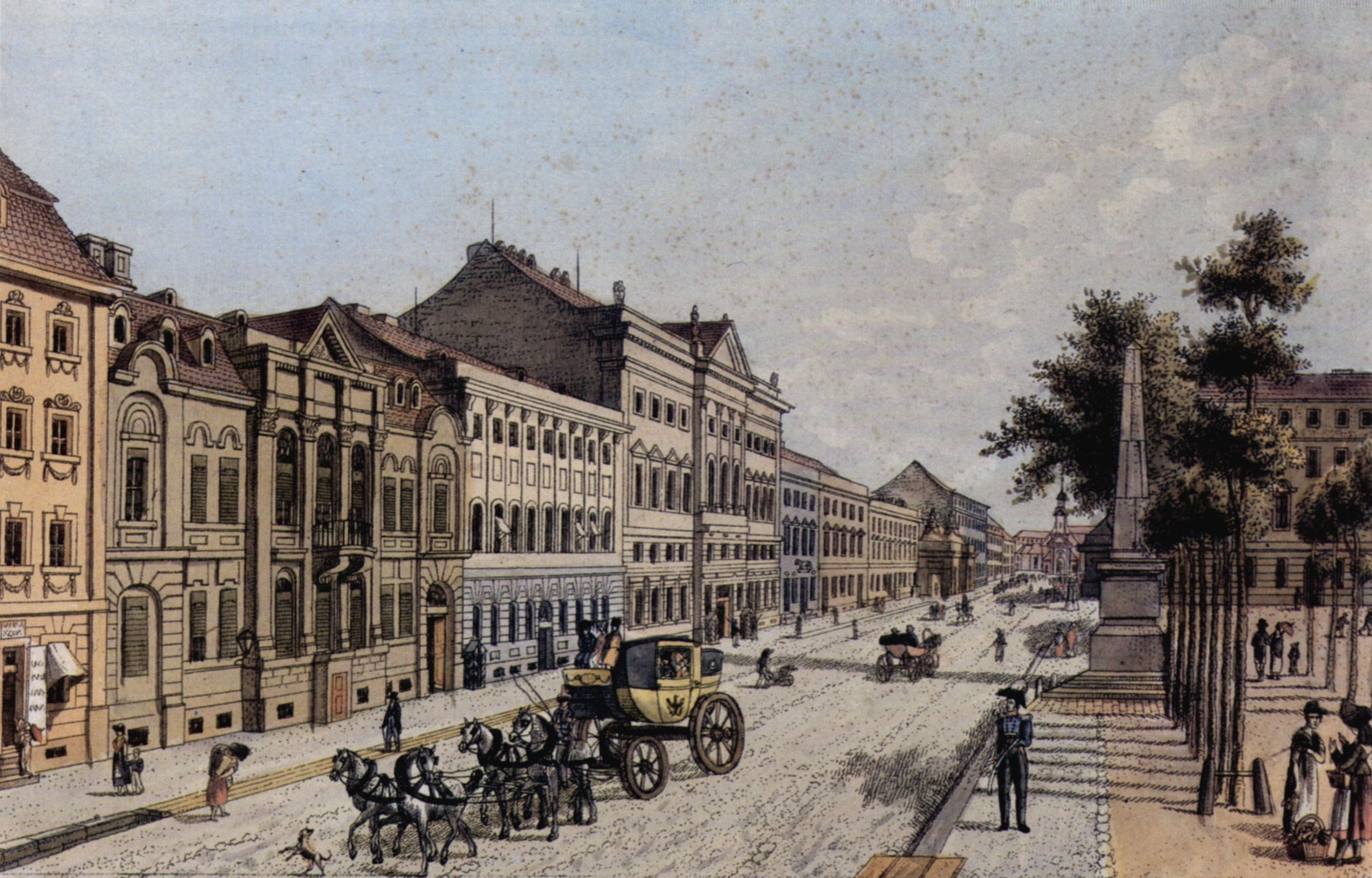 Leipziger Straße & Dönhoffplatz – 1800 (ca.) – Mit Spittelkolonnaden