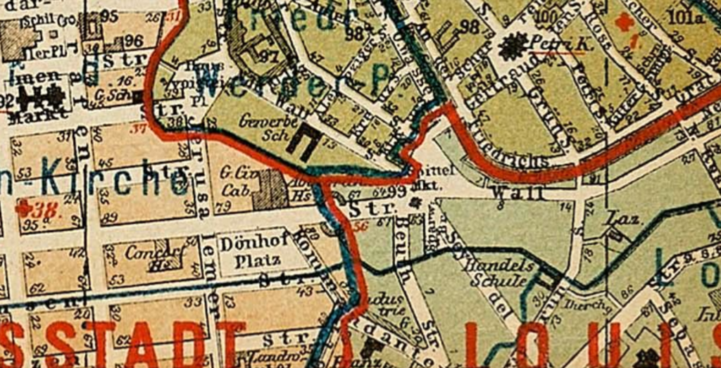 Neuester Plan von Berlin von 1874 (Ausschnitt Spittelmarkt)