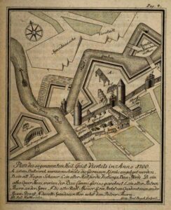 Plan des Heilig-Geist-Viertels in Anno 1700 von Johann Friedrich Walther