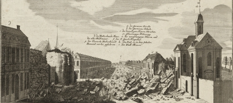 Nach der Explosion des Pulverturms im Jahr 1720. (Banner)