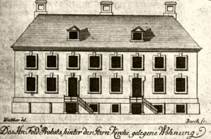 Fassade des Garnisonpredigerhauses 1722 von Johann Friedrich Walther & Georg Paul Busch.