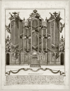 Die von Joachim Wagner gebaute Orgel in der Berliner Garnisonkirche im Jahre 1728.