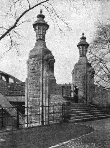 Die Treppe am nördlichen Ende des Gerickestegs 1922